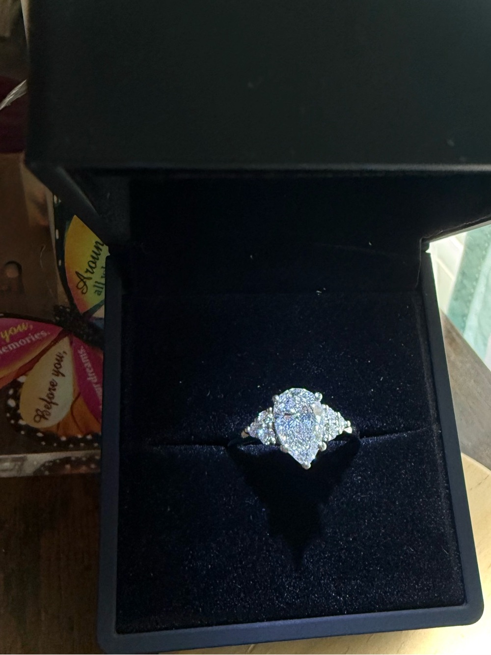 IGI Certified 2.03 Pear Lab Grown 10K Diamond Ring - Size 8